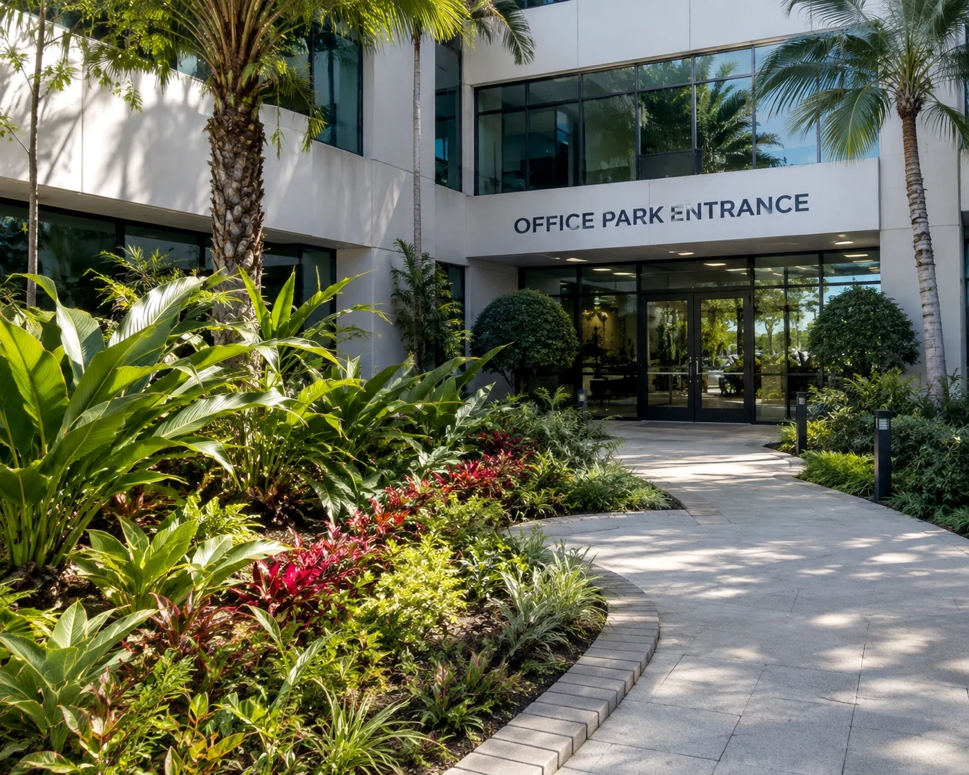 Completed commercial landscape installation in Central Florida